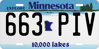 MN license plate 663PIV