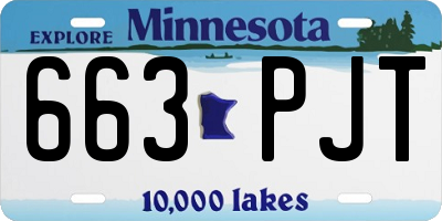 MN license plate 663PJT