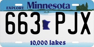 MN license plate 663PJX