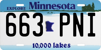 MN license plate 663PNI