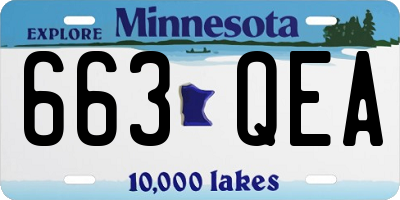 MN license plate 663QEA