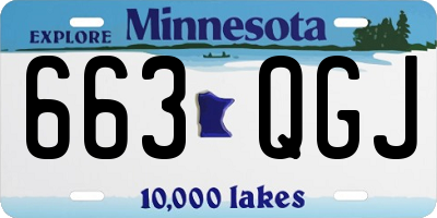 MN license plate 663QGJ