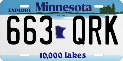 MN license plate 663QRK