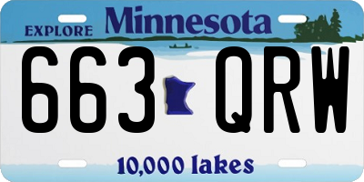 MN license plate 663QRW