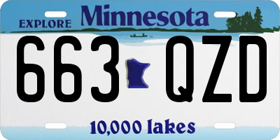 MN license plate 663QZD