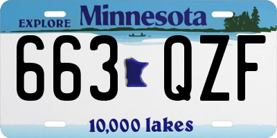 MN license plate 663QZF