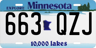 MN license plate 663QZJ