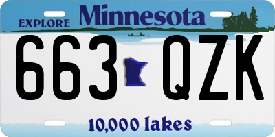 MN license plate 663QZK