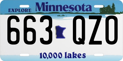 MN license plate 663QZO