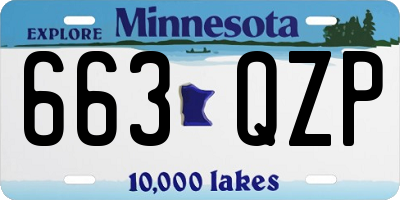 MN license plate 663QZP