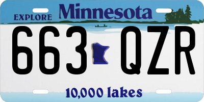 MN license plate 663QZR