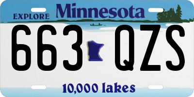 MN license plate 663QZS