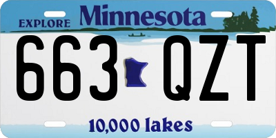 MN license plate 663QZT
