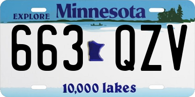 MN license plate 663QZV