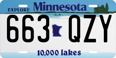 MN license plate 663QZY