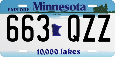 MN license plate 663QZZ