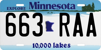 MN license plate 663RAA