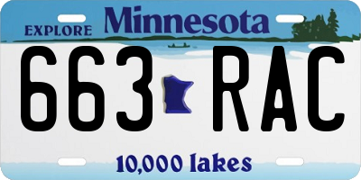 MN license plate 663RAC