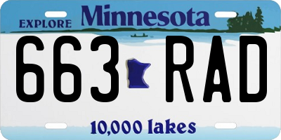 MN license plate 663RAD