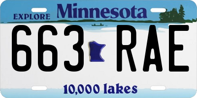 MN license plate 663RAE