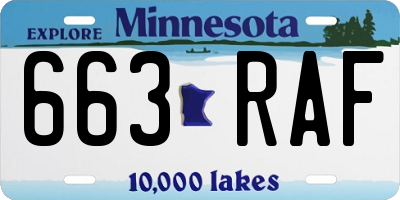 MN license plate 663RAF