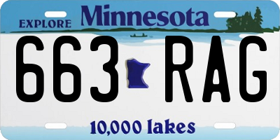 MN license plate 663RAG
