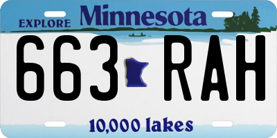 MN license plate 663RAH