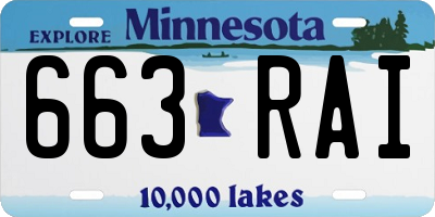MN license plate 663RAI