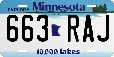 MN license plate 663RAJ