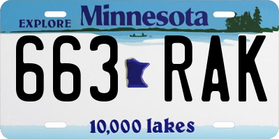 MN license plate 663RAK
