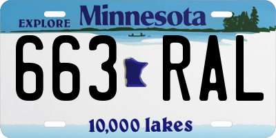 MN license plate 663RAL