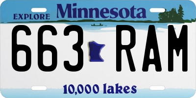 MN license plate 663RAM