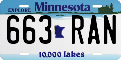 MN license plate 663RAN