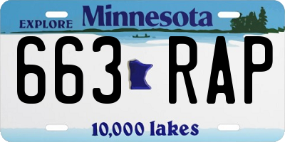 MN license plate 663RAP