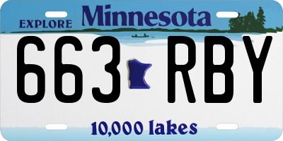 MN license plate 663RBY