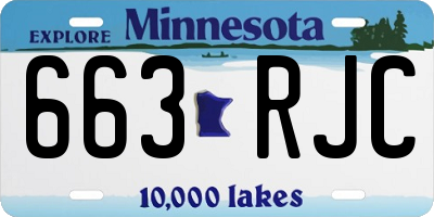 MN license plate 663RJC