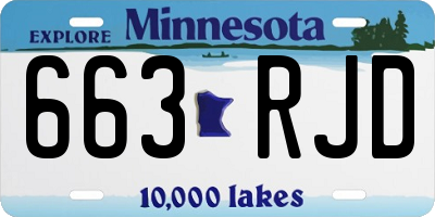 MN license plate 663RJD