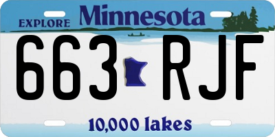 MN license plate 663RJF