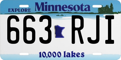 MN license plate 663RJI