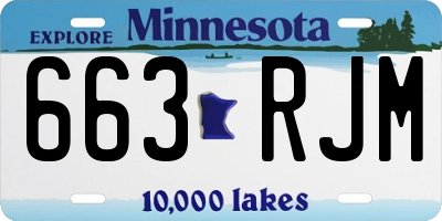 MN license plate 663RJM