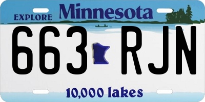 MN license plate 663RJN