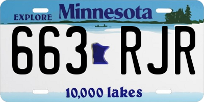 MN license plate 663RJR