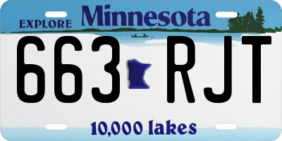 MN license plate 663RJT