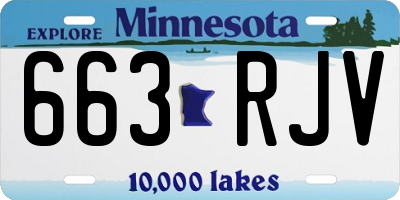 MN license plate 663RJV