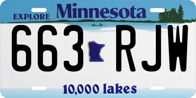 MN license plate 663RJW