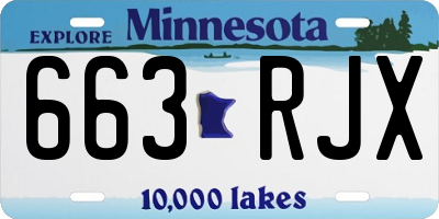 MN license plate 663RJX