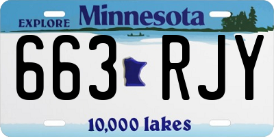 MN license plate 663RJY