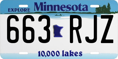 MN license plate 663RJZ