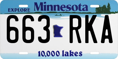 MN license plate 663RKA
