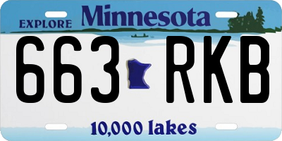 MN license plate 663RKB